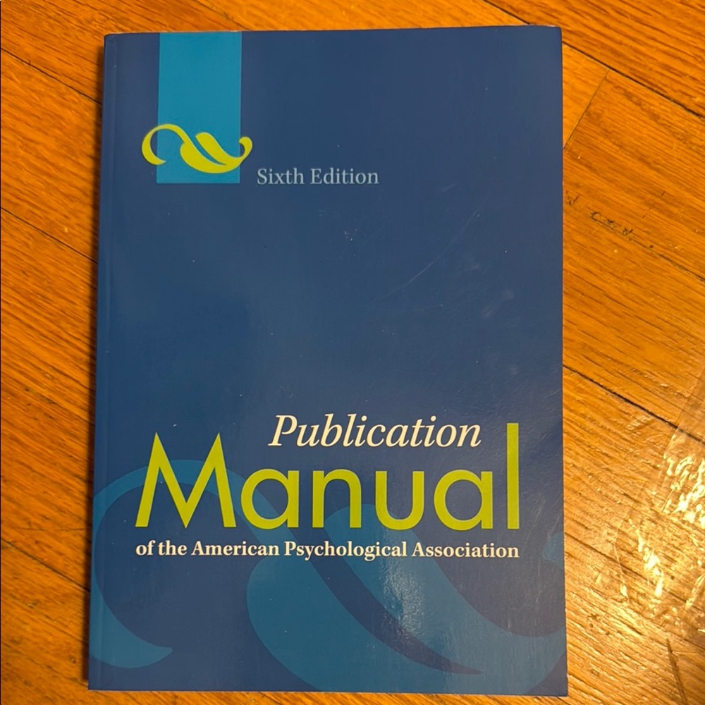 American psychological Association APA Publication Manual Sixth Edition NEW